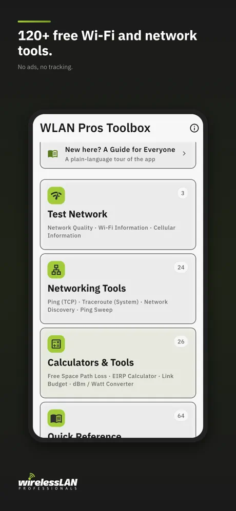 WLAN Pros Toolbox screenshot